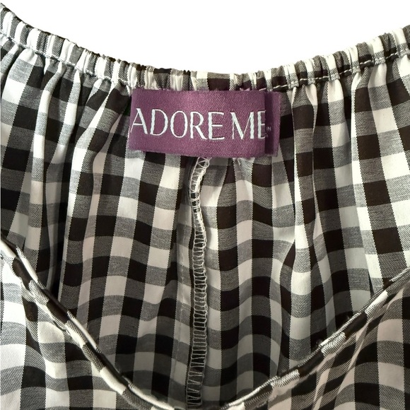 Adore Me Black and White Gingham Tank Top Size 1X - Picture 2 of 4